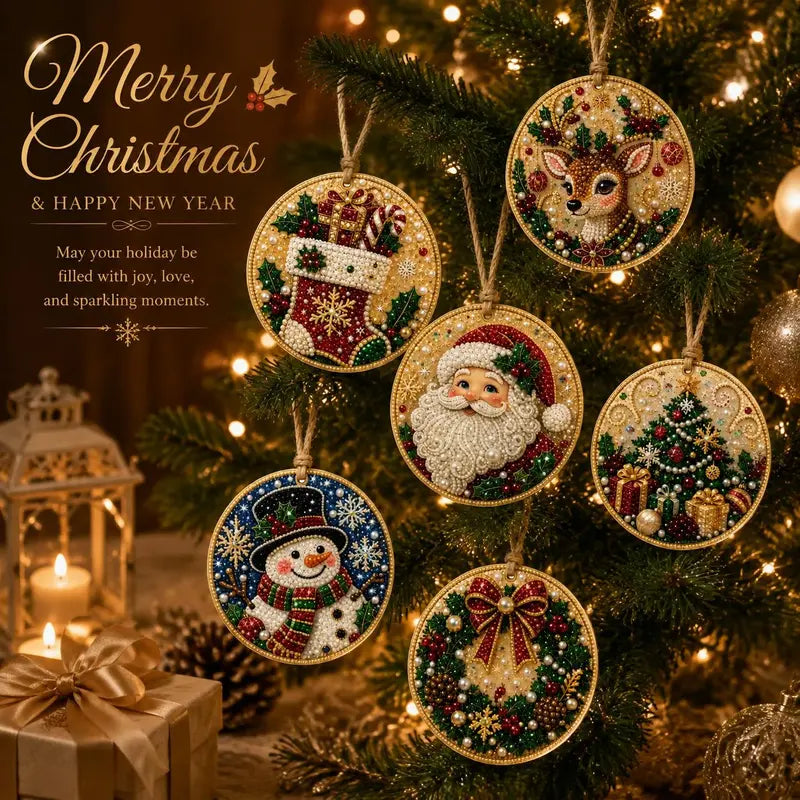 5D Diamond Painting Christmas Ornaments - DIY Holiday Tree Decor Kit