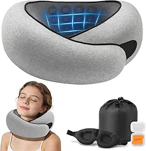 360° Ergonomic Memory Foam Travel Neck Pillow Set | Buy 1 Get 1 Free