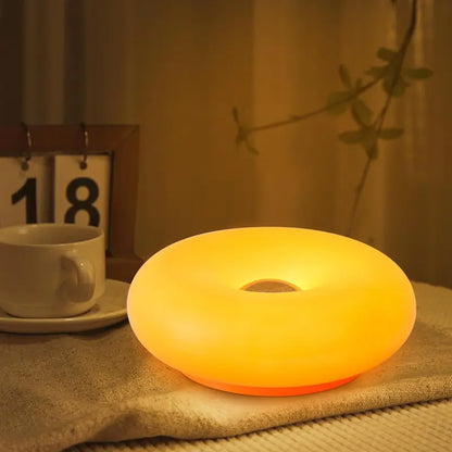 Cozy Orange Donut Cordless Rechargeable Mood Lamp