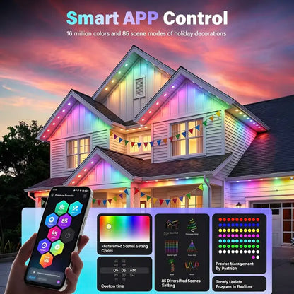 Transform Homes With Vivid RGBIC Outdoor Eave Lights