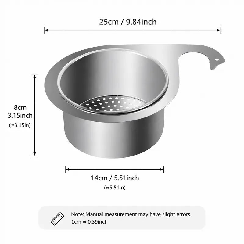 Stainless Steel Swan Sink Strainer Basket – Fast Drainage & Anti-Clog Kitchen Organizer