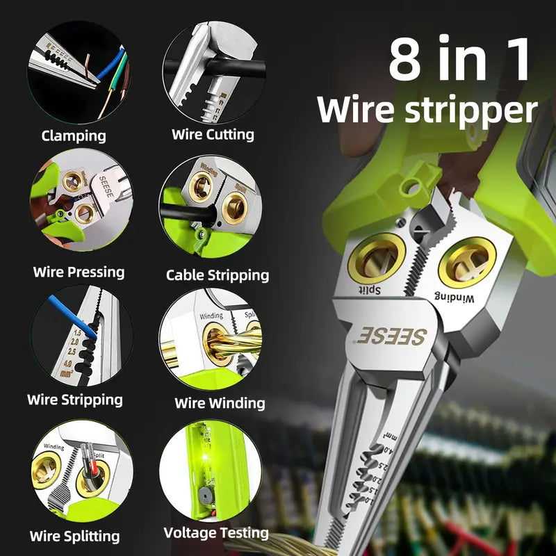All-in-One 8-in-1 Professional Wire Stripper & Voltage Tester