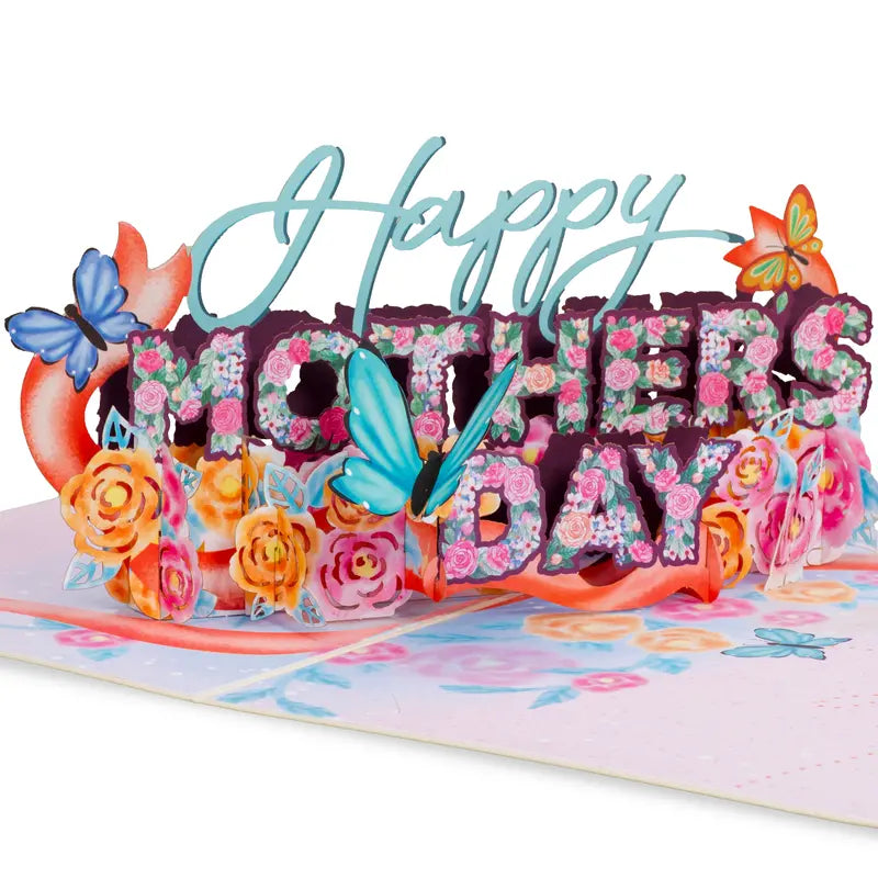 Handcrafted 3D Pop-Up Mother's Day Card - Exquisite Floral Butterfly Art