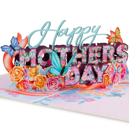 Handcrafted 3D Pop-Up Mother's Day Card - Exquisite Floral Butterfly Art