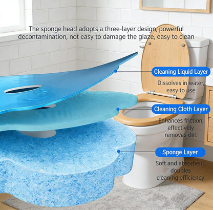 Ultimate Disposable Toilet Brush Refills with 3-Layer Deep Cleaning Sponge