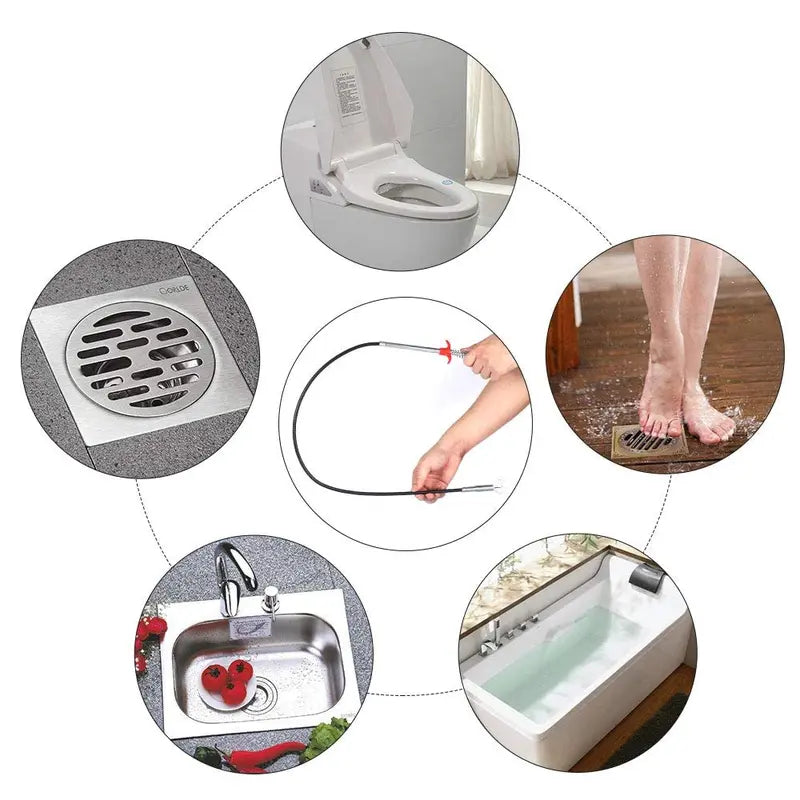 Flexible 4-Claw Drain Clog Remover & Rescue Grabber Tool
