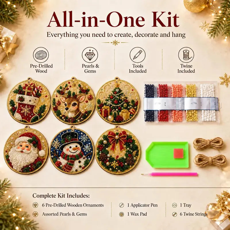 5D Diamond Painting Christmas Ornaments - DIY Holiday Tree Decor Kit