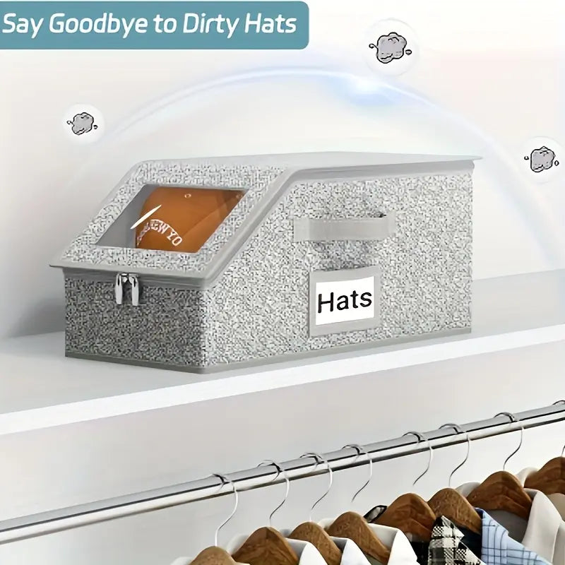 Stackable Baseball Cap Storage Box & Hat Organizer