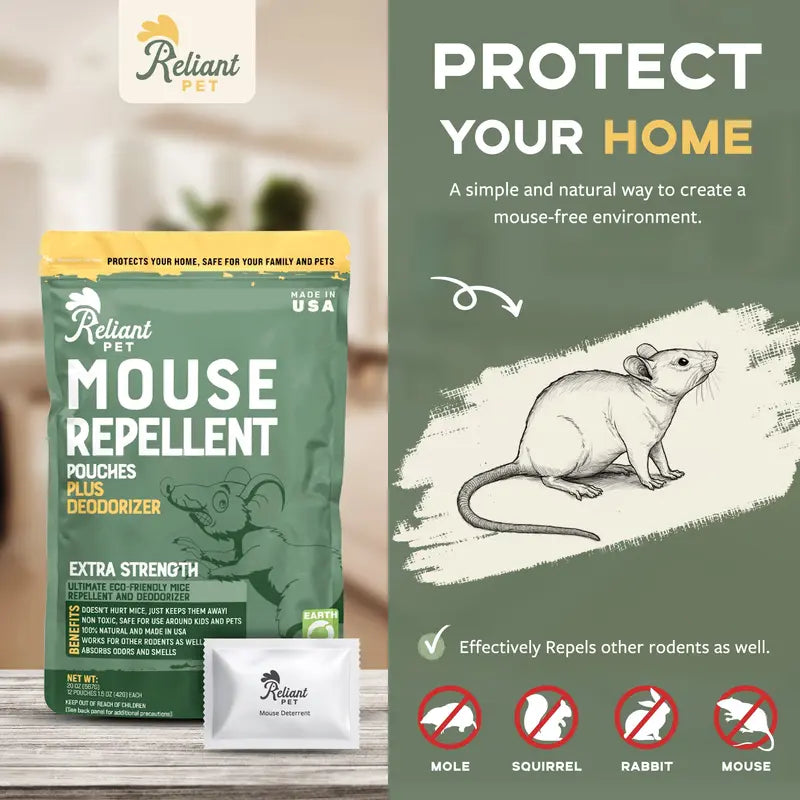 Natural Peppermint Mouse Repellent & Rodent Deterrent Pouches