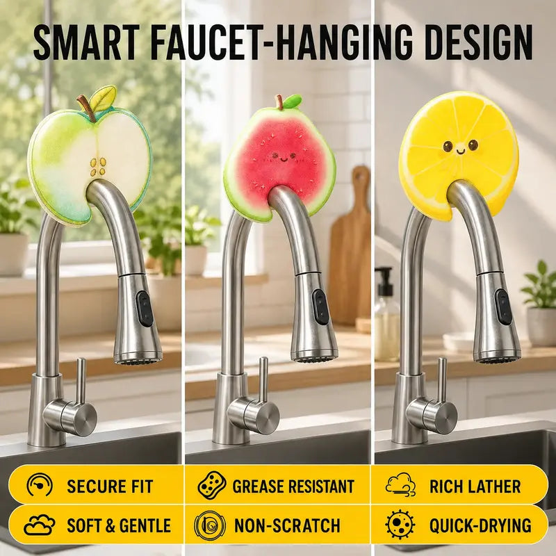 Magic Pop-Up Fruit Cellulose Kitchen Sponges