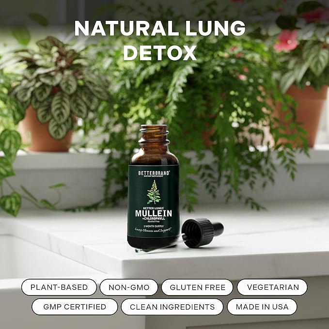 Natural Respiratory Support & Lung Detox - Mullein Leaf & Chlorophyll Drops