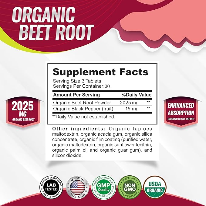 Supercharge Your Performance with 2040mg Pure Organic Beetroot