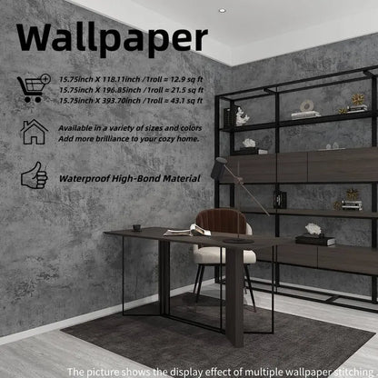 Industrial Peel and Stick Concrete Wallpaper & Self-Adhesive Wall Mural