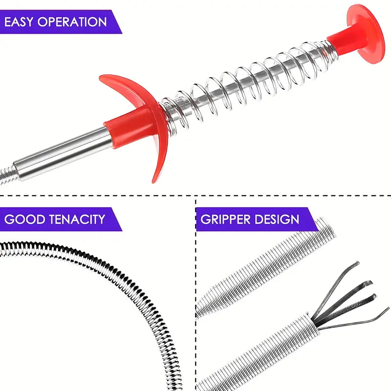 Flexible 4-Claw Drain Clog Remover & Rescue Grabber Tool