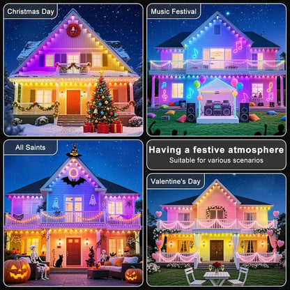 Transform Homes With Vivid RGBIC Outdoor Eave Lights