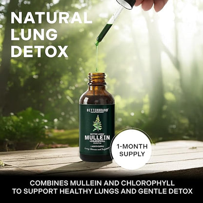 Natural Respiratory Support & Lung Detox - Mullein Leaf & Chlorophyll Drops