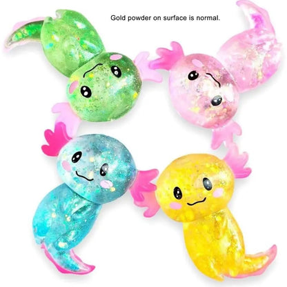 2-Pack Glitter Axolotl Squishy Sensory Fidget Toys for Stress Relief