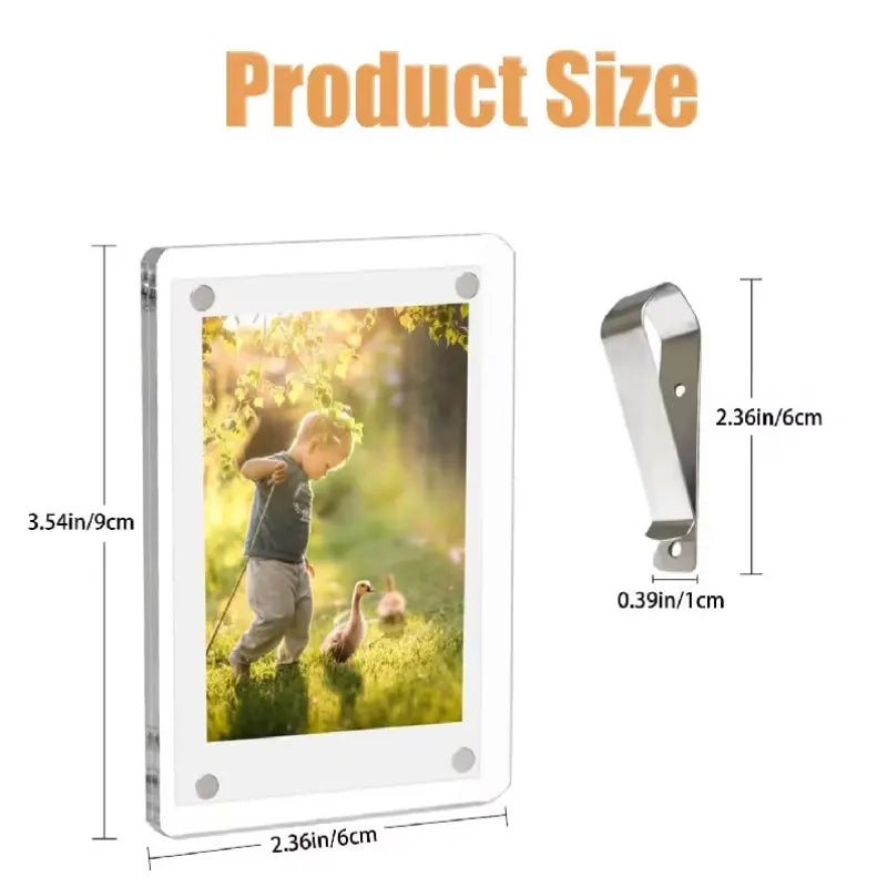 Crystal Magnetic Car Visor Photo Frame & Family Memory Display Clip