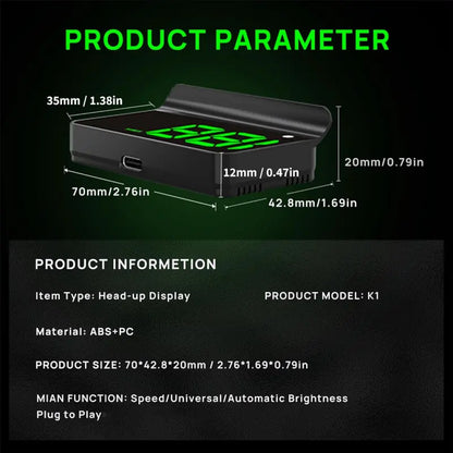 Universal Universal GPS HUD Speedometer With HD Green Screen
