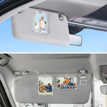 Crystal Magnetic Car Visor Photo Frame & Family Memory Display Clip