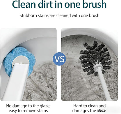 Ultimate Disposable Toilet Brush Refills with 3-Layer Deep Cleaning Sponge