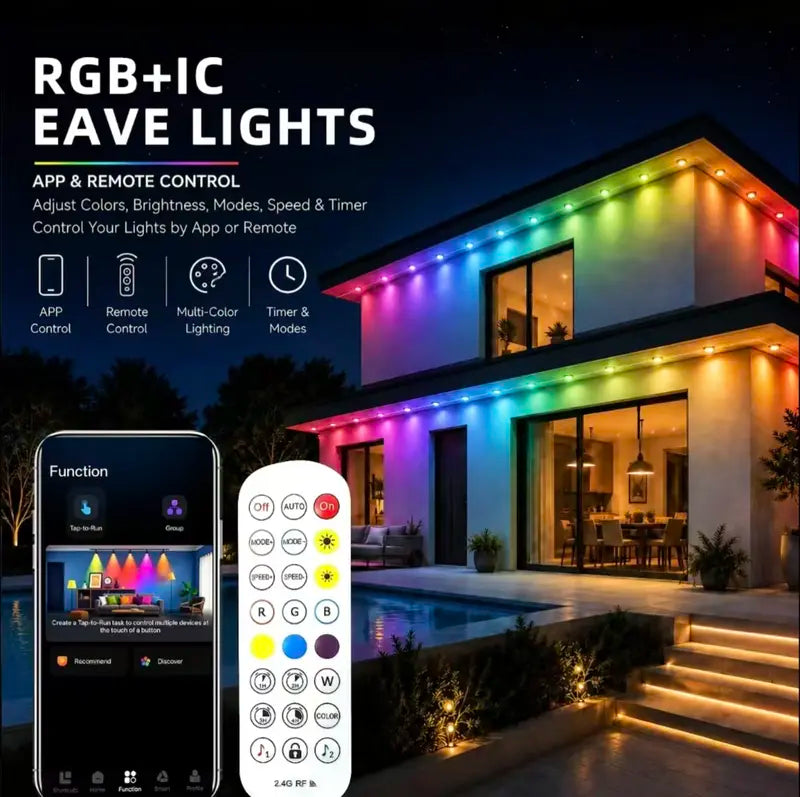 Transform Homes With Vivid RGBIC Outdoor Eave Lights
