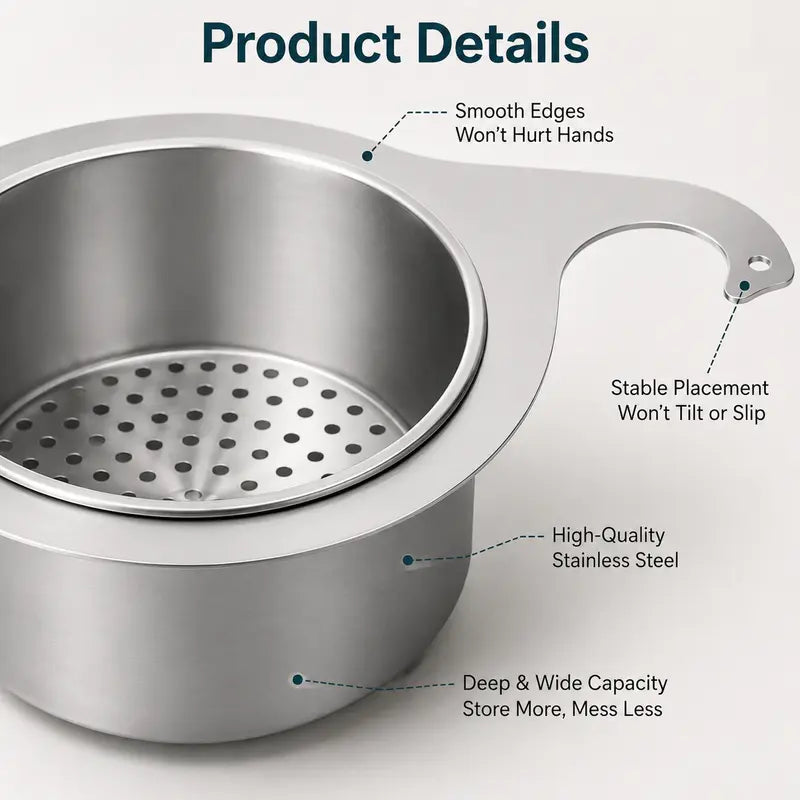Stainless Steel Swan Sink Strainer Basket – Fast Drainage & Anti-Clog Kitchen Organizer