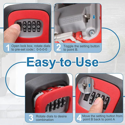 4-Digit Combination Wall-Mount Key Lock Box for Maximum Outdoor Security