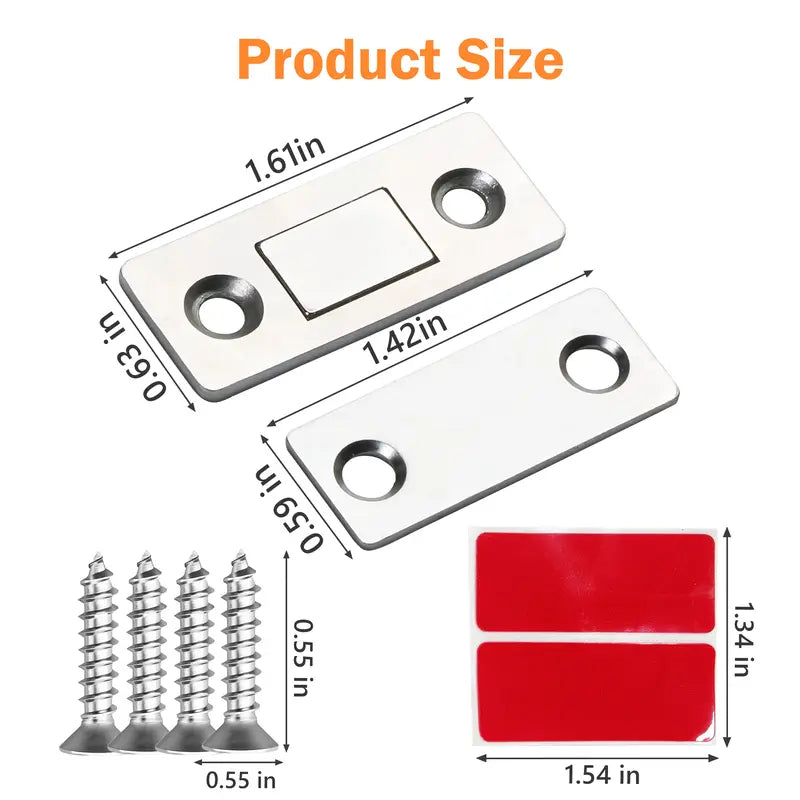 Heavy-Duty Punchless Magnetic Cabinet Catch & Door Latch