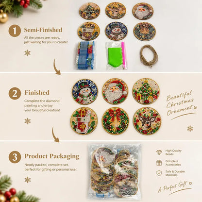 5D Diamond Painting Christmas Ornaments - DIY Holiday Tree Decor Kit