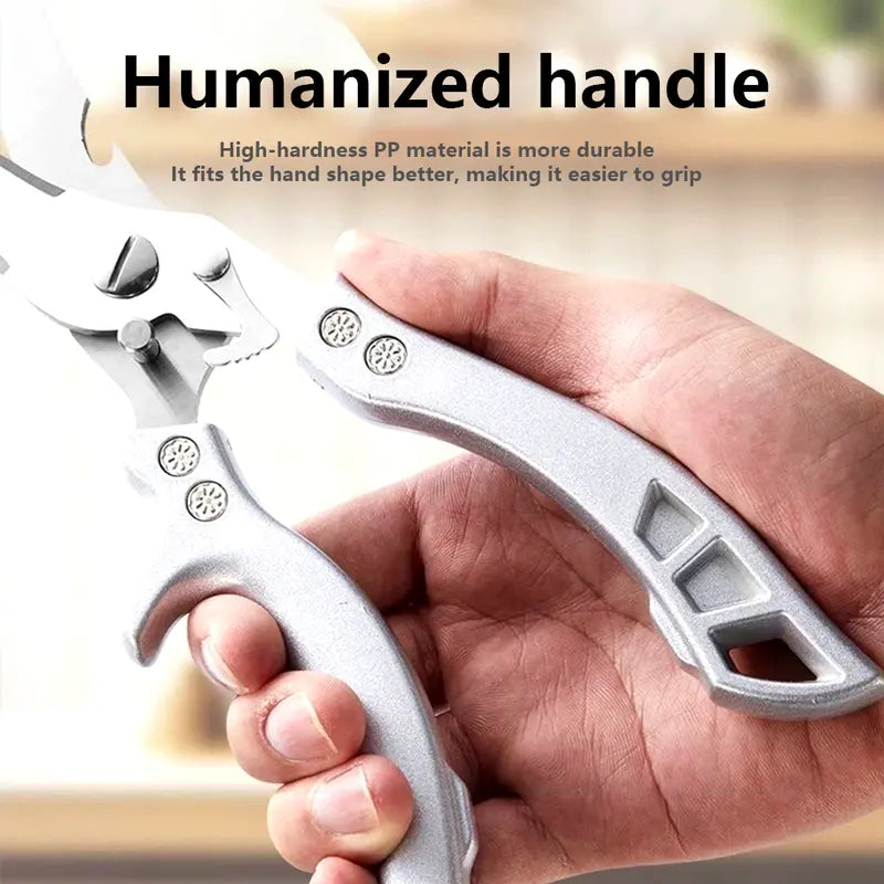 Heavy-Duty Stainless Steel Kitchen Shears with Safety Lock & Non-Slip Grip