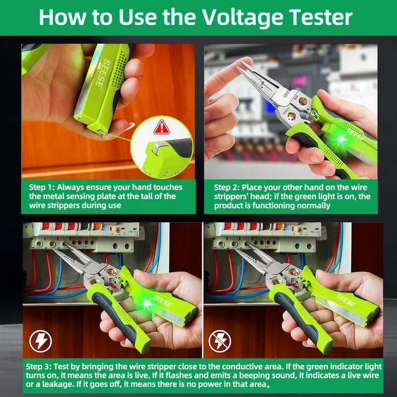 All-in-One 8-in-1 Professional Wire Stripper & Voltage Tester