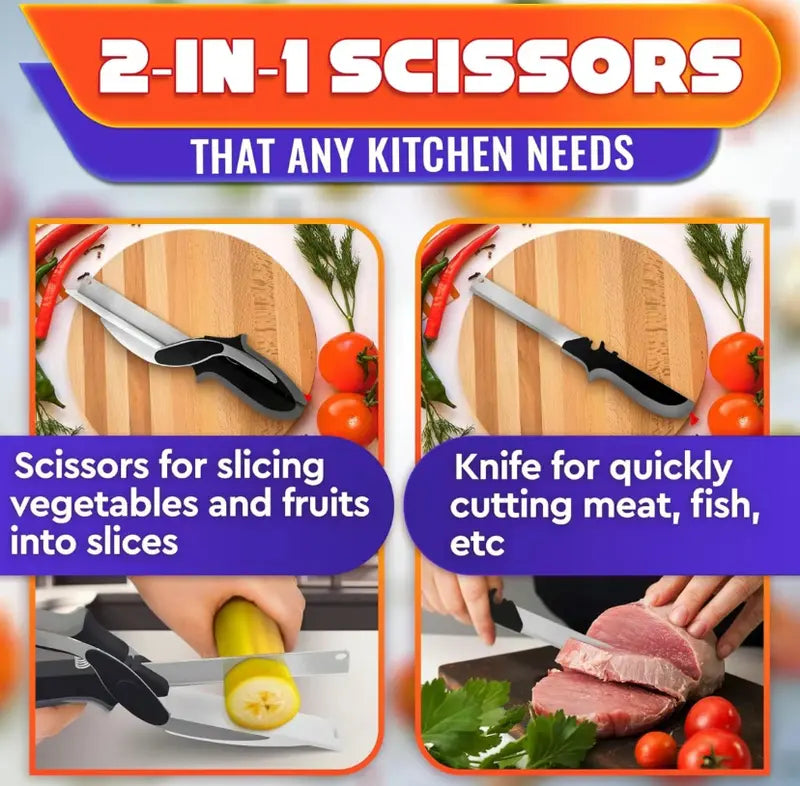 Heavy-Duty 2-in-1 Kitchen Scissors & Chopper