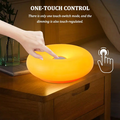Cozy Orange Donut Cordless Rechargeable Mood Lamp
