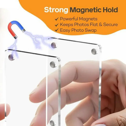 Crystal Magnetic Car Visor Photo Frame & Family Memory Display Clip