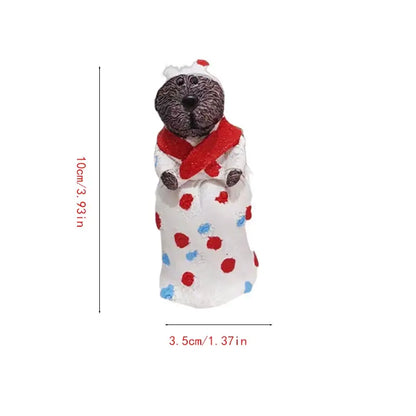 Whimsical Hand-Painted Resin Beaver Figurines