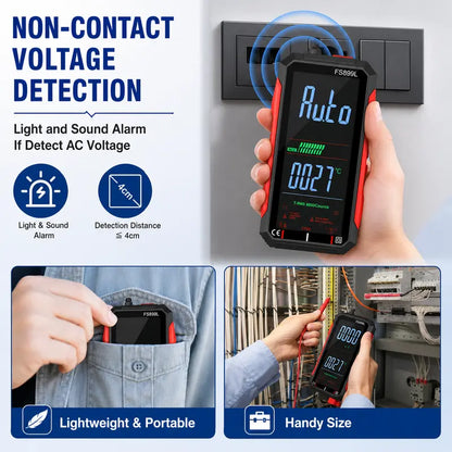ADESKE Auto-Ranging True RMS Digital Multimeter with NCV & Alligator Clips