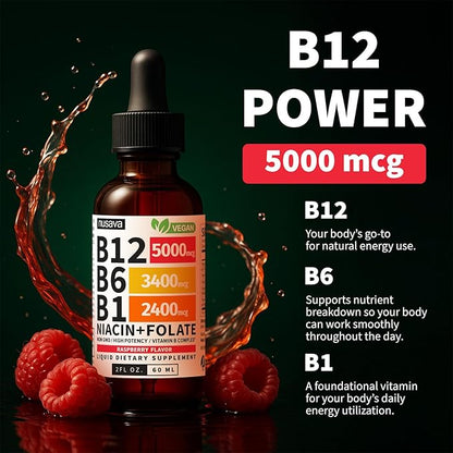 High-Absorption Liquid B12 Complex for Instant Energy & Focus