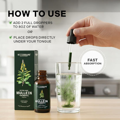 Natural Respiratory Support & Lung Detox - Mullein Leaf & Chlorophyll Drops