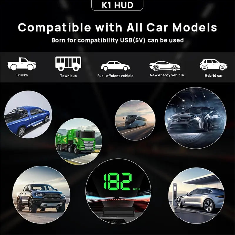 Universal Universal GPS HUD Speedometer With HD Green Screen