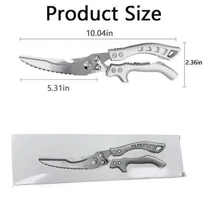 Heavy-Duty Stainless Steel Kitchen Shears with Safety Lock & Non-Slip Grip