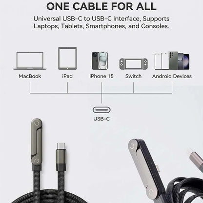 2-in-1 Retractable Zinc Alloy Stand Fast Charging Cable | Buy 1 Get 1 Free