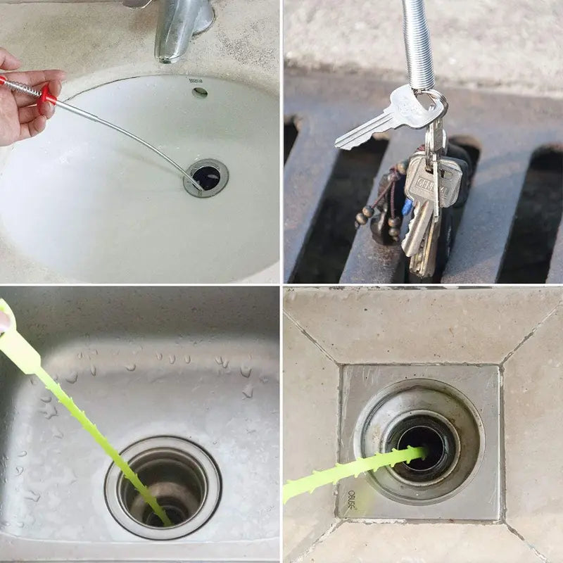 Flexible 4-Claw Drain Clog Remover & Rescue Grabber Tool