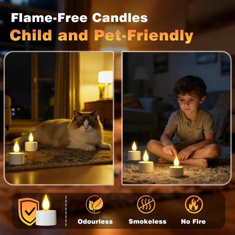 Realistic Rechargeable Flameless Tea Light Candles