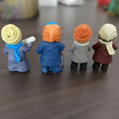 Whimsical Hand-Painted Resin Beaver Figurines
