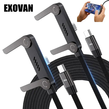 2-in-1 Retractable Zinc Alloy Stand Fast Charging Cable | Buy 1 Get 1 Free