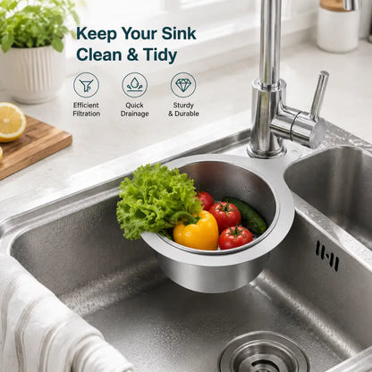 Stainless Steel Swan Sink Strainer Basket – Fast Drainage & Anti-Clog Kitchen Organizer