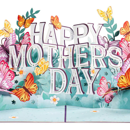 Handcrafted 3D Pop-Up Mother's Day Card - Exquisite Floral Butterfly Art