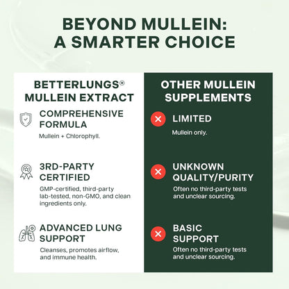 Natural Respiratory Support & Lung Detox - Mullein Leaf & Chlorophyll Drops