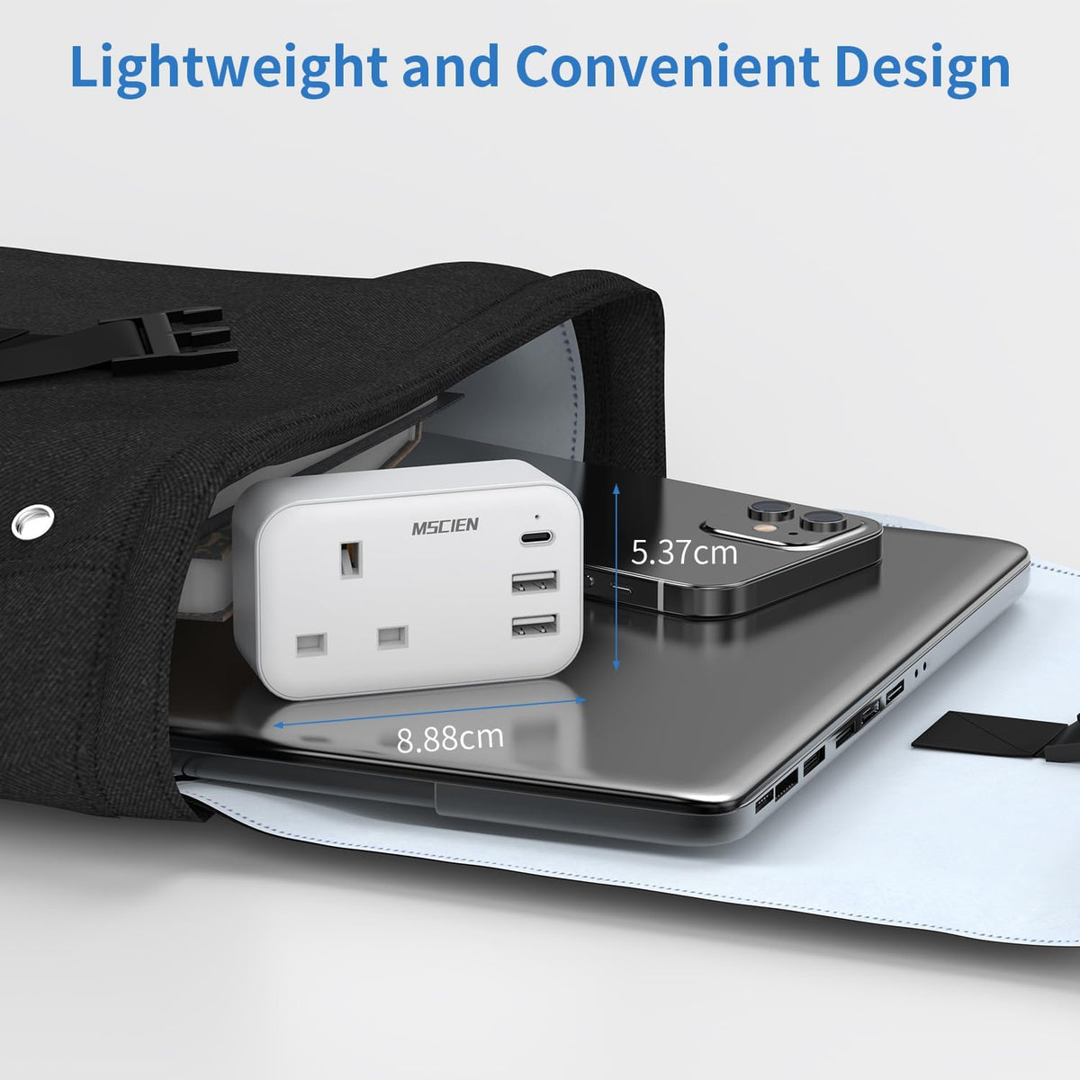 UK To European Travel Plug Adapter With USB-C